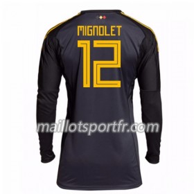 Maillot de Foot Belgique Mignolet 12 Gardien Domicile Coupe du monde 2018 ML